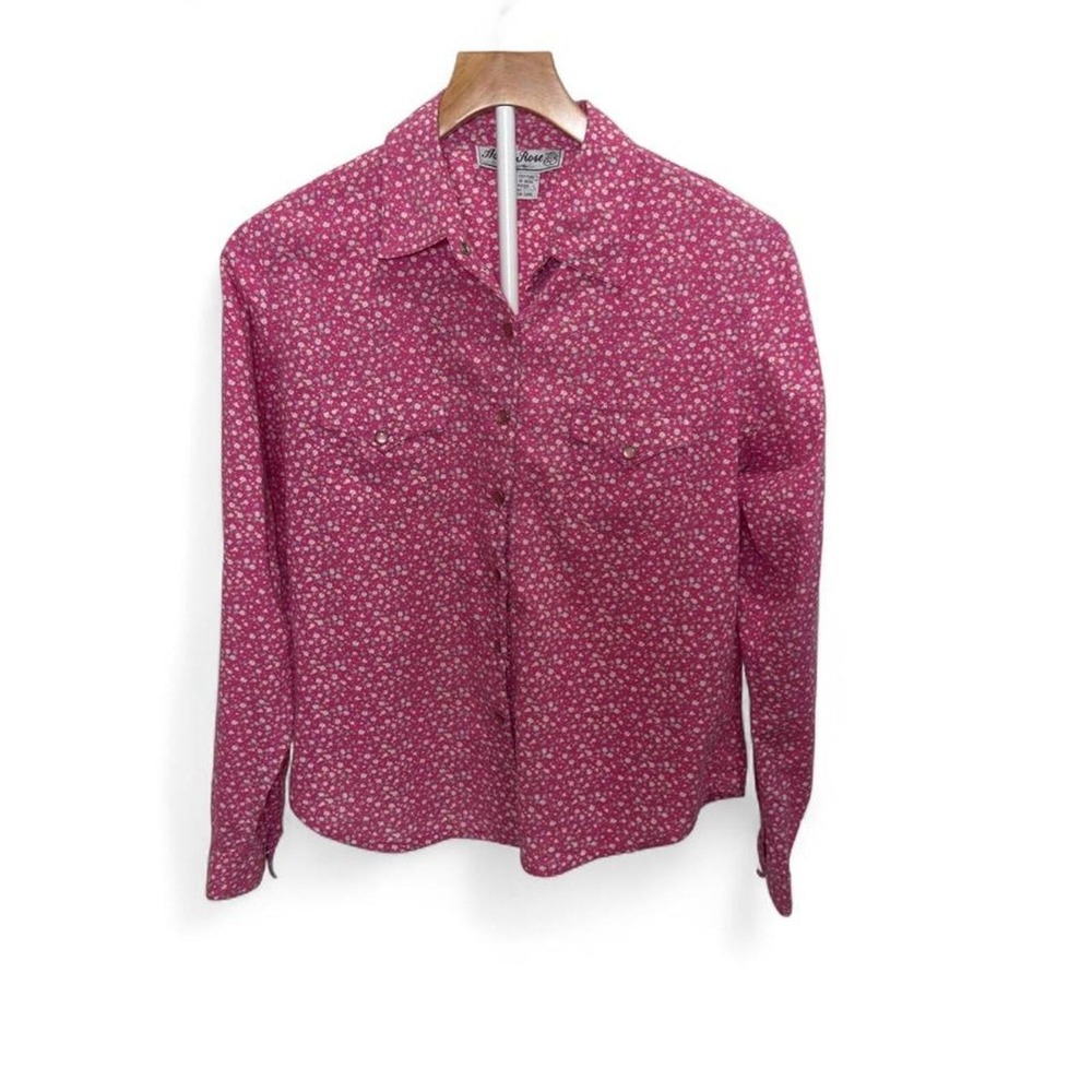 Vintage Adobe Rose western-style pearl snap blouse in Size M. - Picture 1 of 6